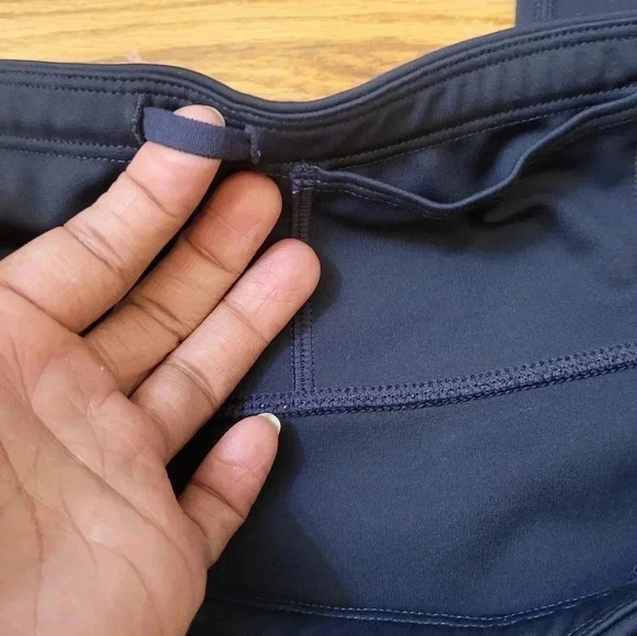 Athleta Outdoors Running Blue Side Zipper Pockets HR Tights Leggings(L)Tall - Picture 8 of 10